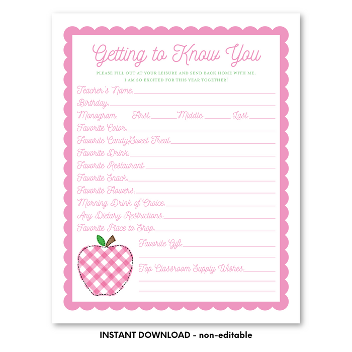 Back to School Printables