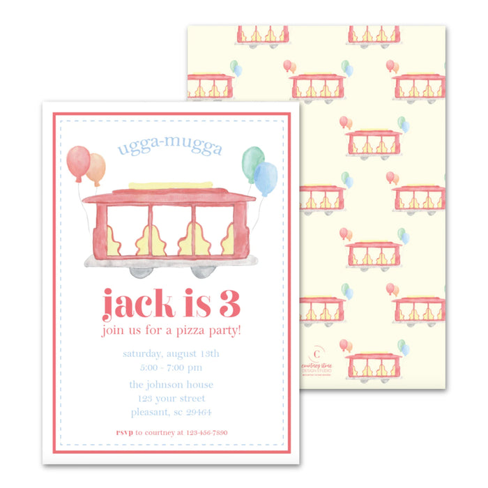 Daniel Tiger Trolley Birthday Invitations