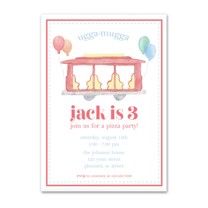 Daniel Tiger Trolley Birthday Invitations