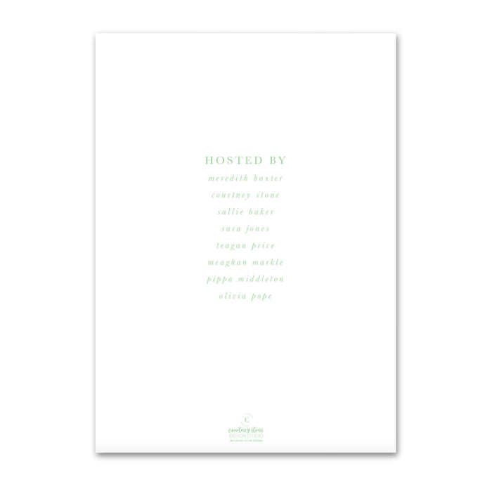 Green Carriage Shower Invitations
