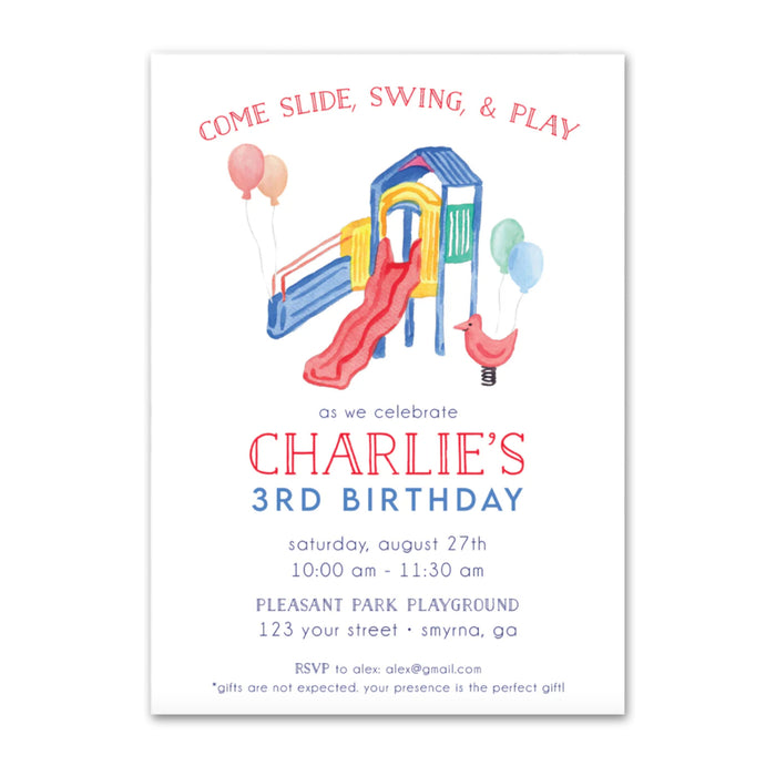 Playground Birthday Invitations