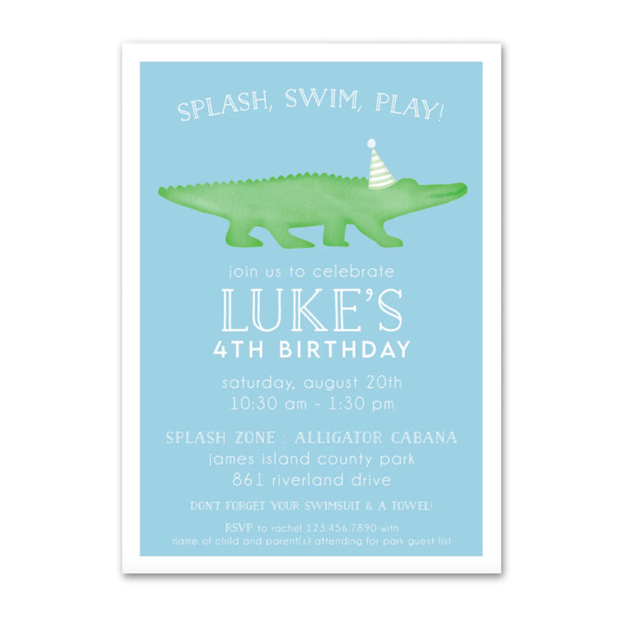 Alligator Birthday Invitations