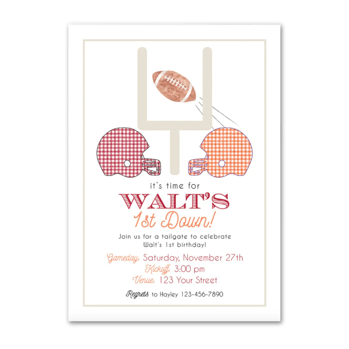 Football Birthday Invitations - Double Helmet