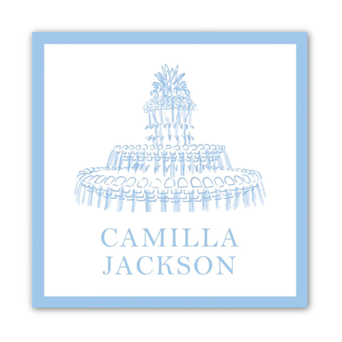 Charleston Toile Blue Monochrome Calling Card