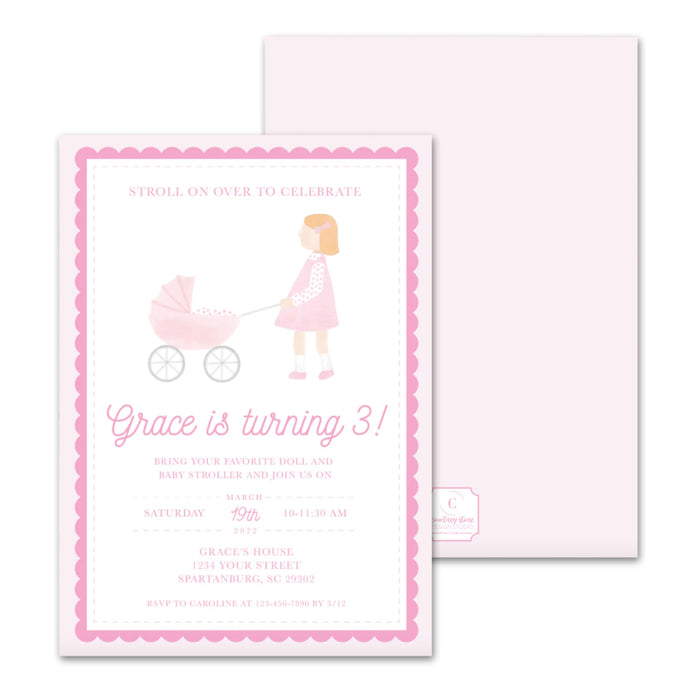 Stroller Birthday Invitations