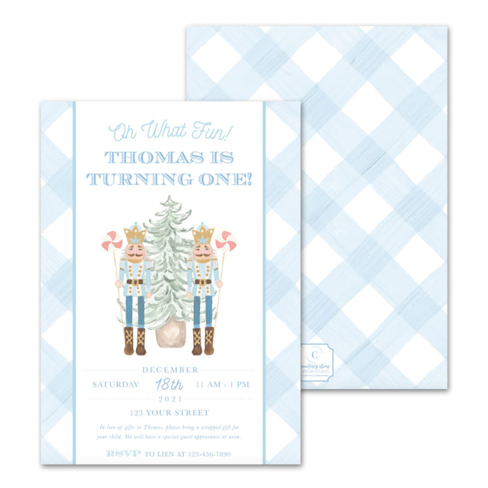 Blue Nutcracker Birthday Invitations