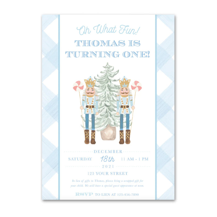Blue Nutcracker Birthday Invitations