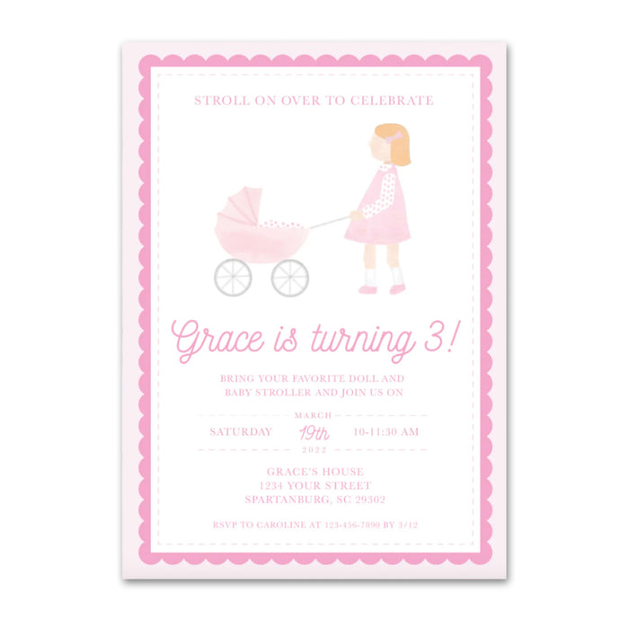 Stroller Birthday Invitations