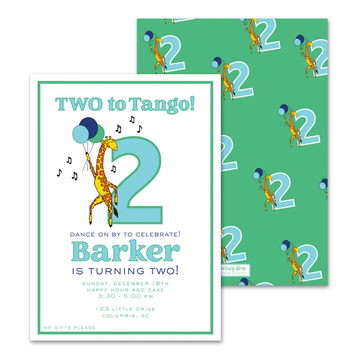 Giraffes Can Dance Birthday Invitations