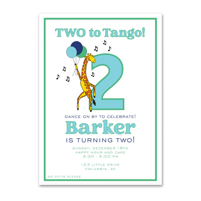 Giraffes Can Dance Birthday Invitations