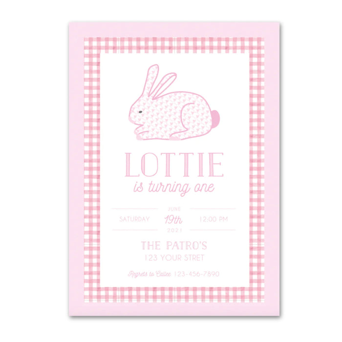 Herend Bunny Pink Birthday Invitations