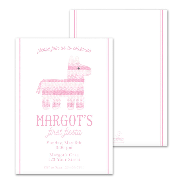 Ombre Piñata Pink Birthday Invitations
