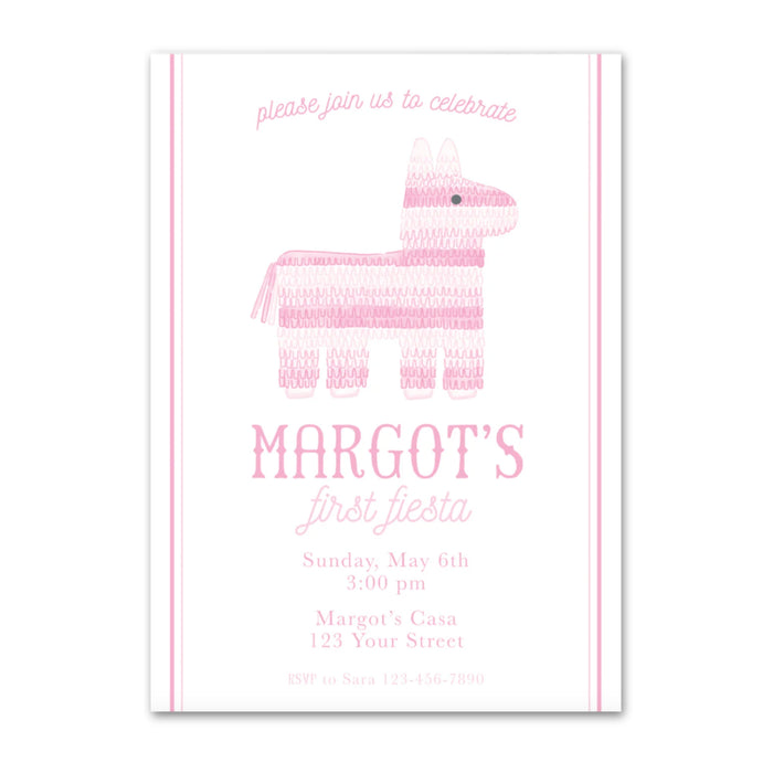 Ombre Piñata Pink Birthday Invitations