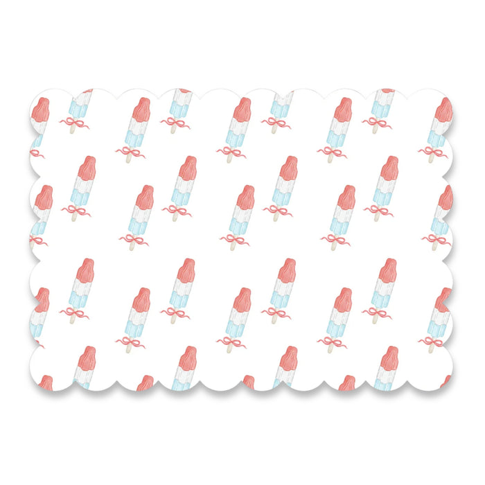 Patriotic Rocket Pop Birthday Invitations - Scallop Edge