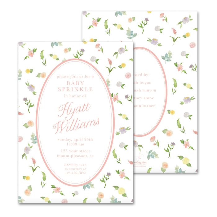 Watercolor Floral Shower Invitations