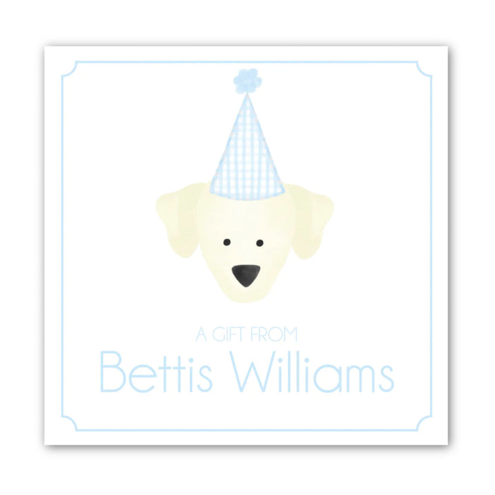 Blue Party Puppy Calling Card