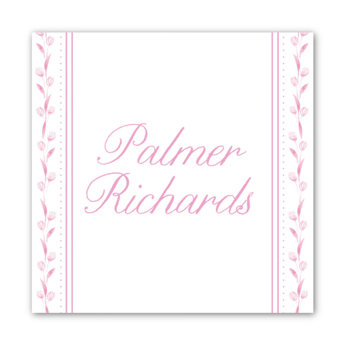 Pink Floral Vine Calling Card
