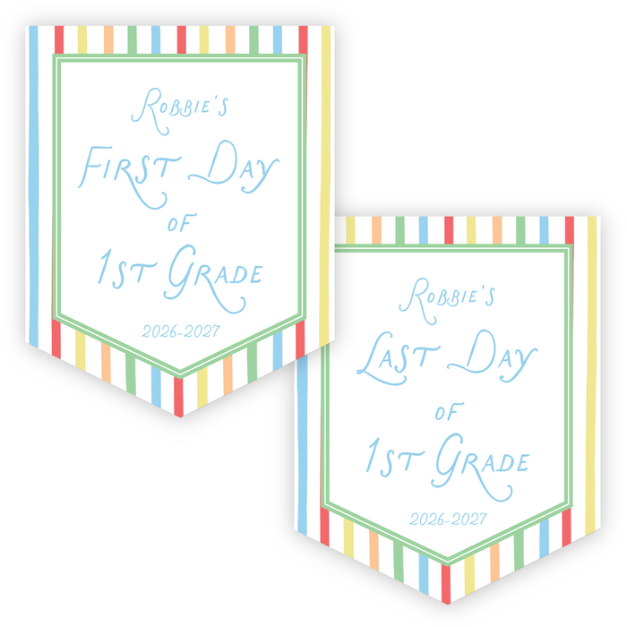 Back To School Sign - Primary Stripe