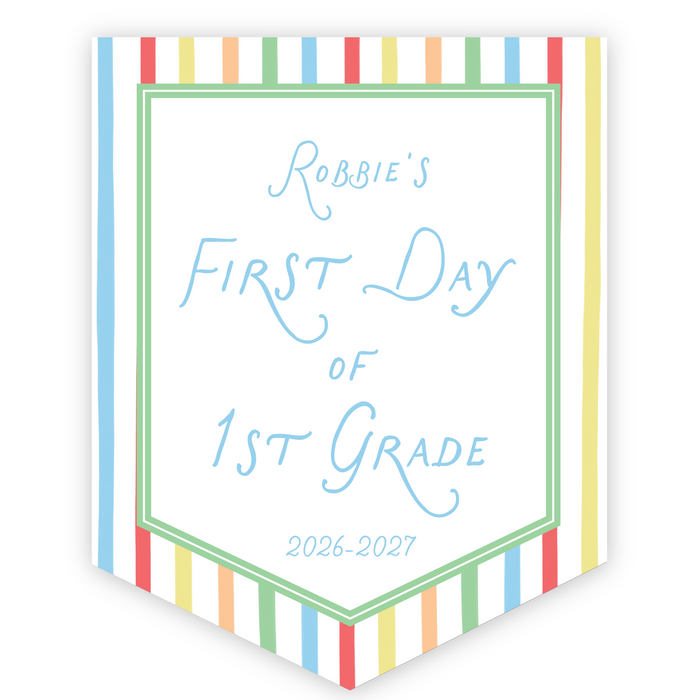 Back To School Sign - Primary Stripe