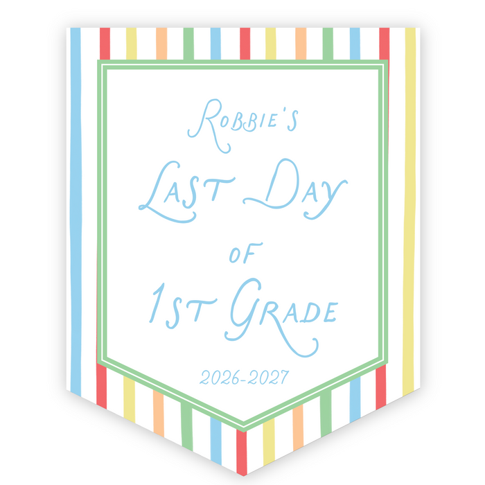 Back To School Sign - Primary Stripe