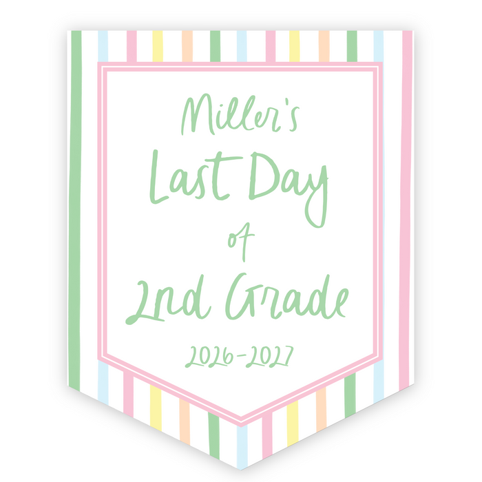 Back To School Sign - Pastel Stripe