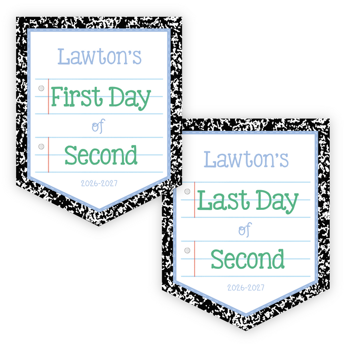 Back To School Sign - Composition Blue