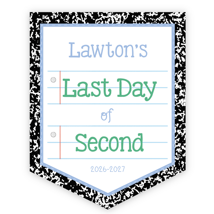 Back To School Sign - Composition Blue