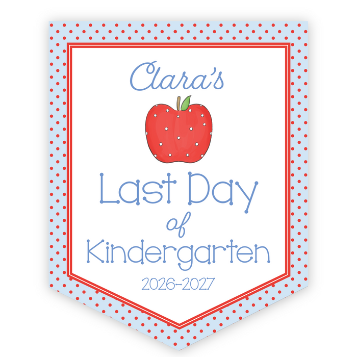 Back To School Sign - Polka Dot Apple
