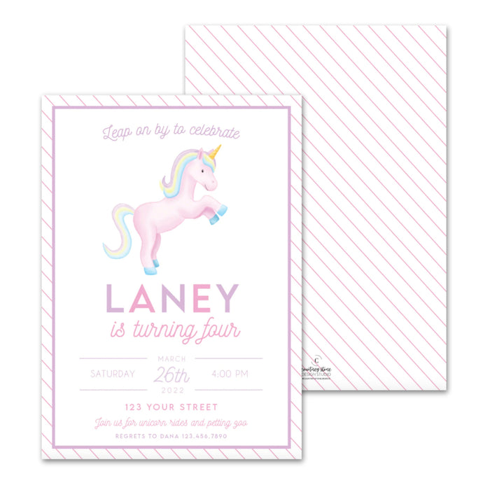 Unicorn Birthday Invitations