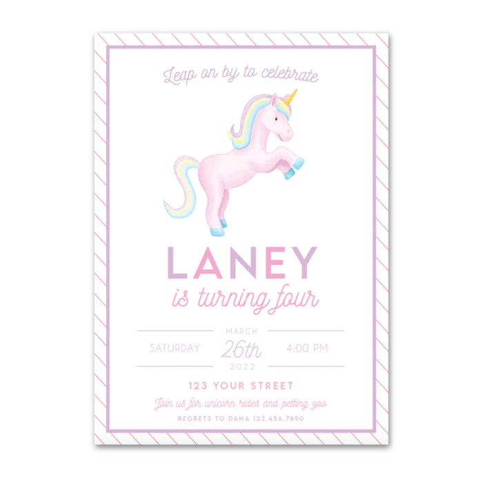 Unicorn Birthday Invitations