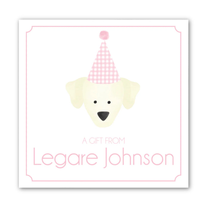 Pink Party Puppy Calling Card
