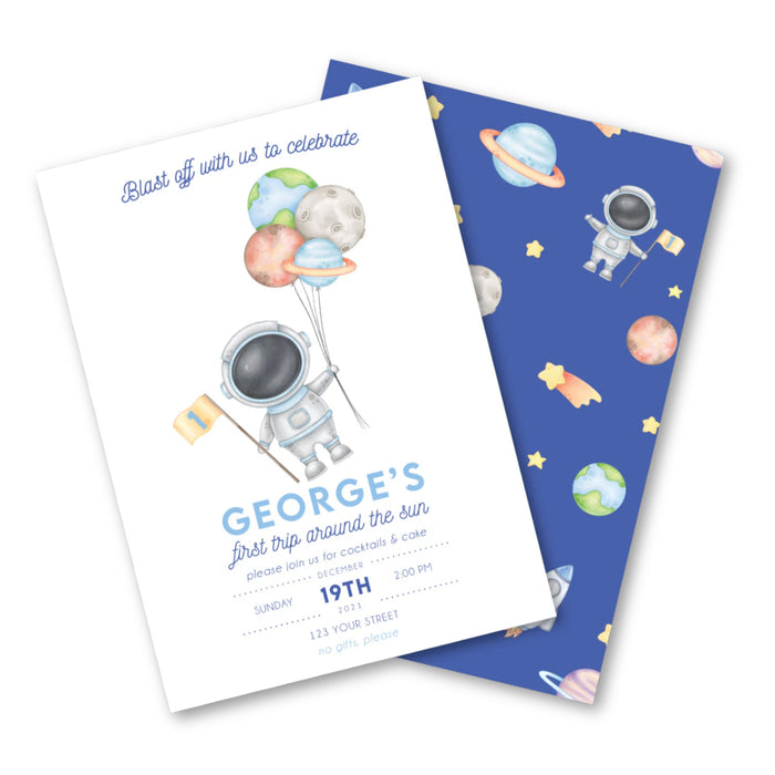 Astronaut Birthday Invitations