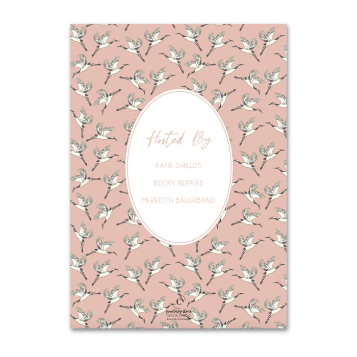 Pink Heron Shower Invitations