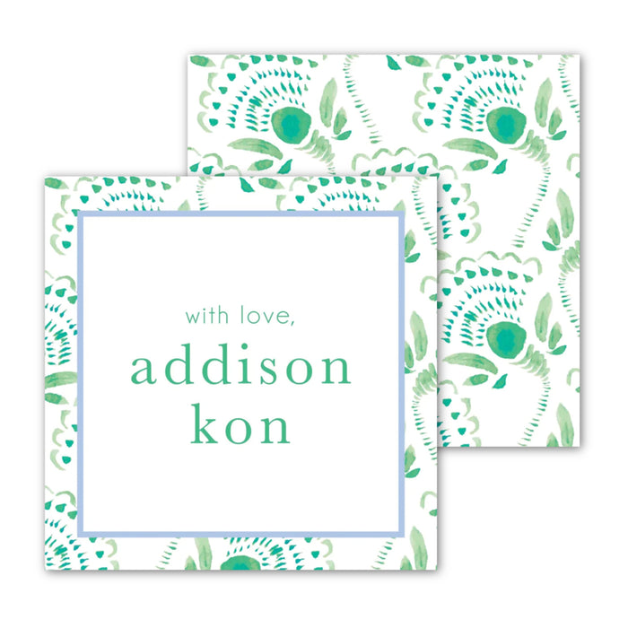 Emerald Floral Watercolor Calling Card