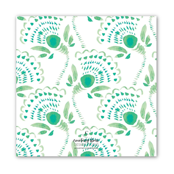 Emerald Floral Watercolor Calling Card