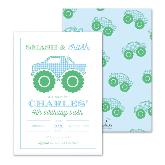 Monster Truck Birthday Invitations