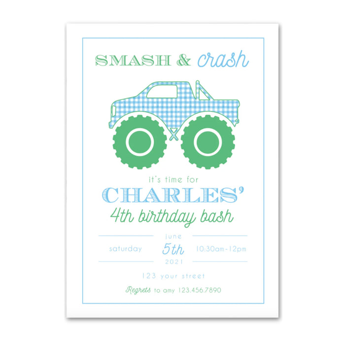 Monster Truck Birthday Invitations
