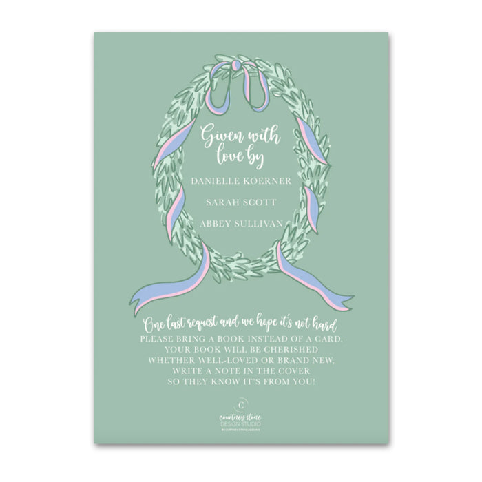 Stork Wreath Shower Invitations