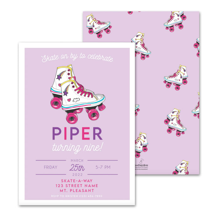 Roller Skate Birthday Invitations