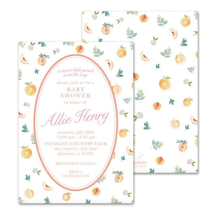 Peach Shower Invitations