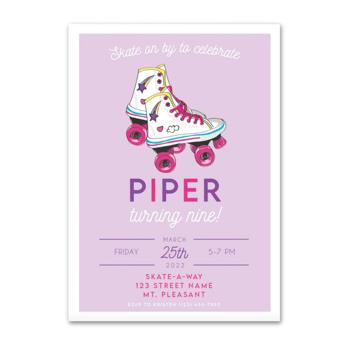 Roller Skate Birthday Invitations