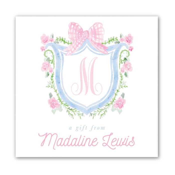 Gingham Bow Crest Calling Card