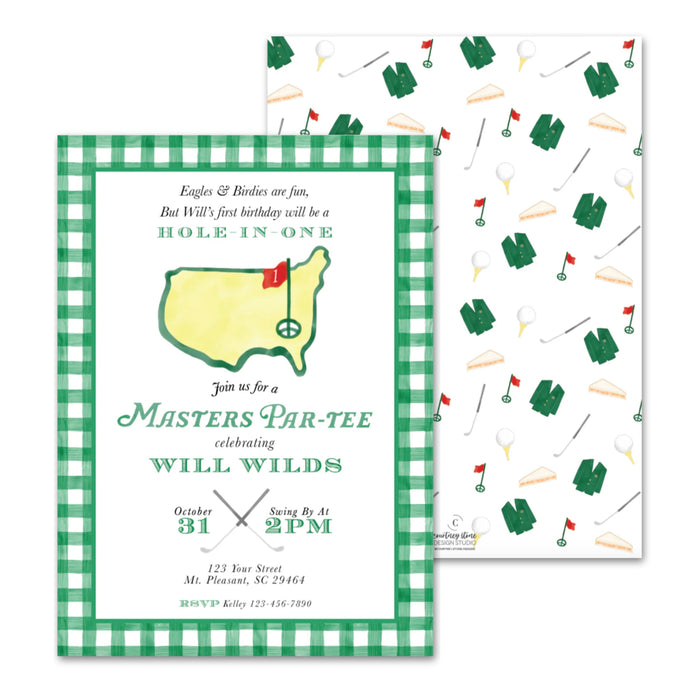 Masters Par-Tee Birthday Invitations