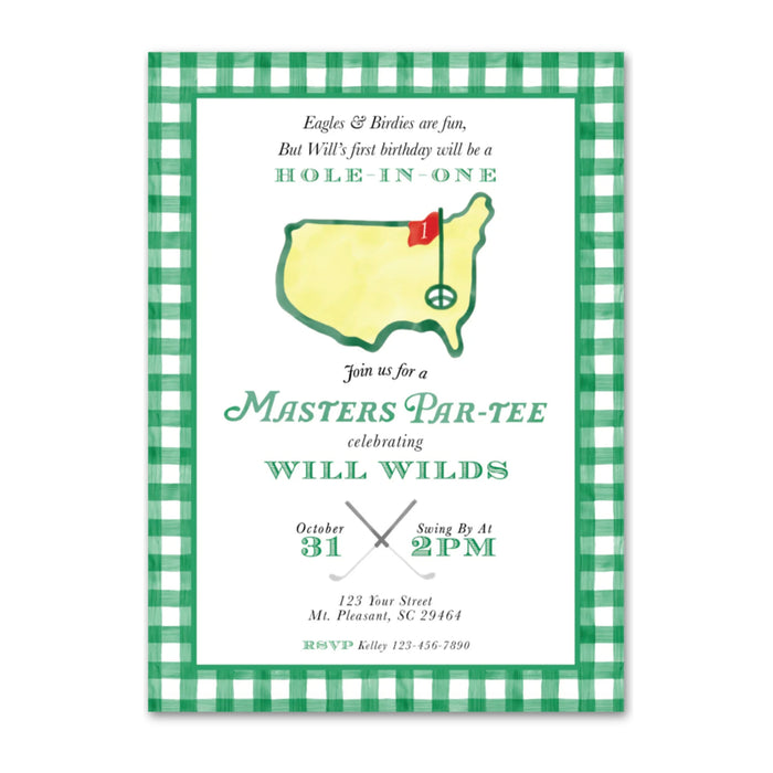 Masters Par-Tee Birthday Invitations