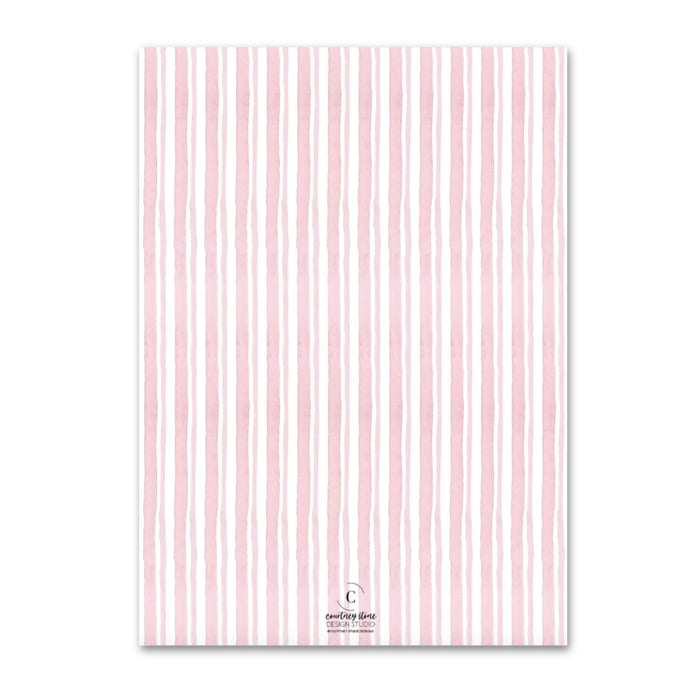Pink Watercolor Stripe Birthday Invitations
