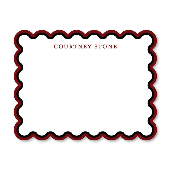 Collegiate Scallop Cut-Out Stationery - Customizable