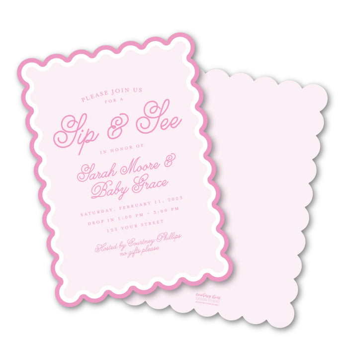 Scallop Edge Shower Invitations