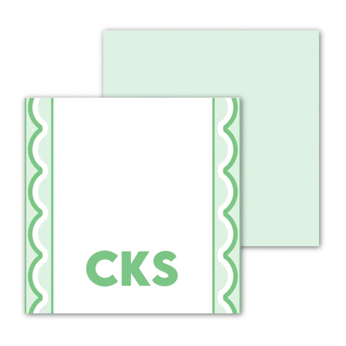 Green Scallop Trim Calling Card