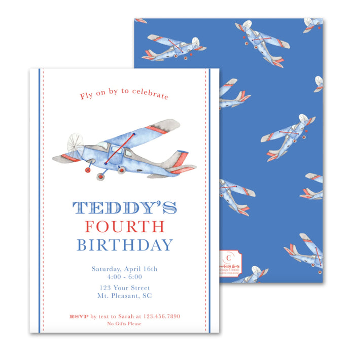 Airplane Birthday Invitations