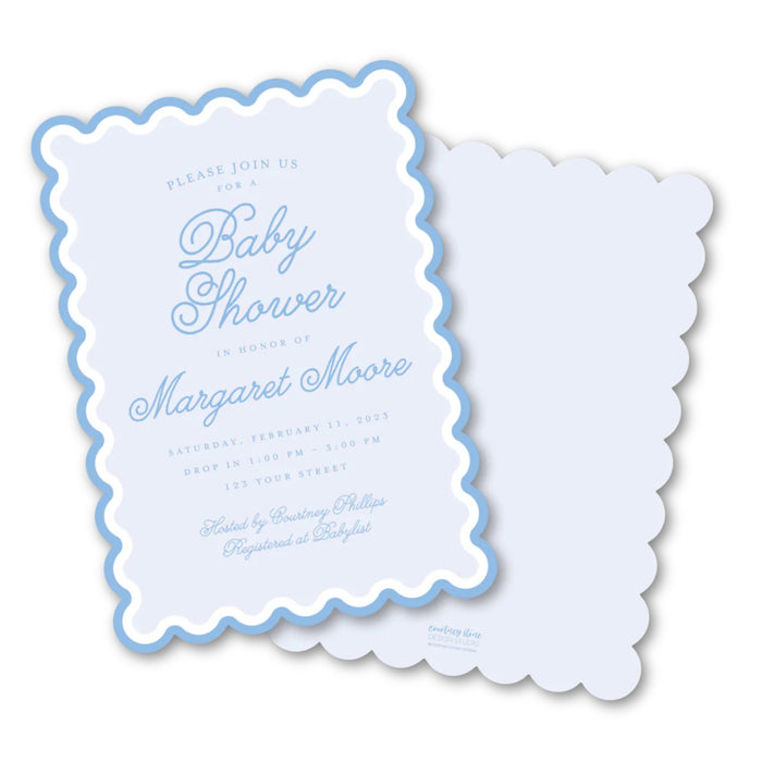 Scallop Edge Shower Invitations